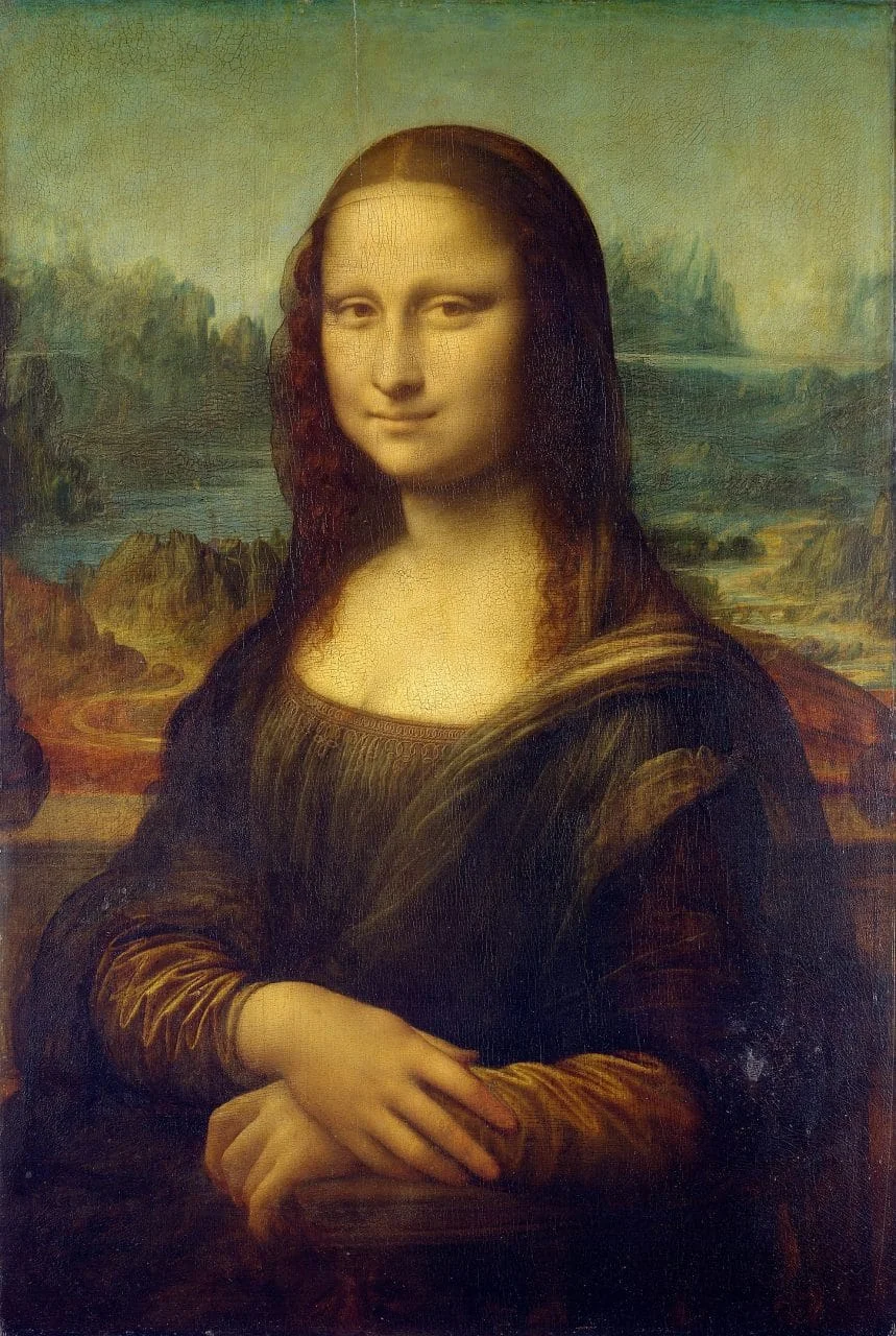 モナ・リザの塗り絵 完成見本（彩色の見本）