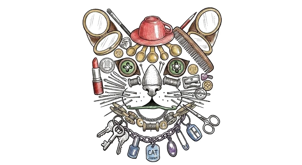 Junk Animals CATの塗り絵 完成見本（彩色の見本）