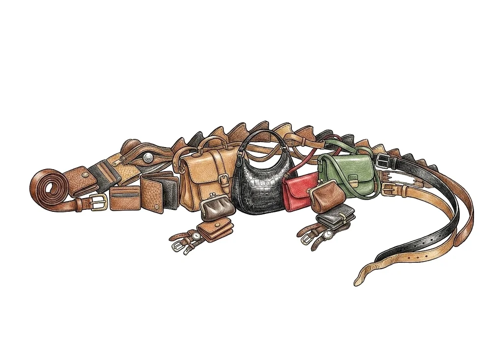 Junk Animals CROCODILEの塗り絵 完成見本（彩色の見本）