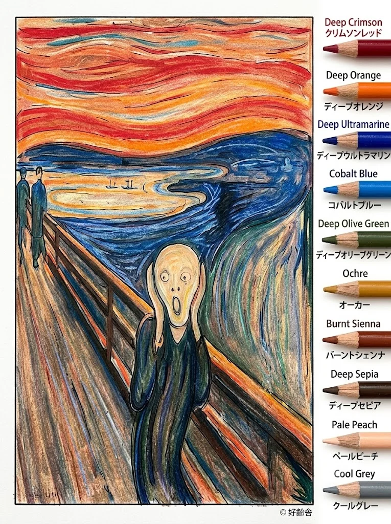叫びの塗り絵 完成見本