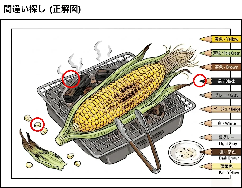 正解見本：とうもろこし