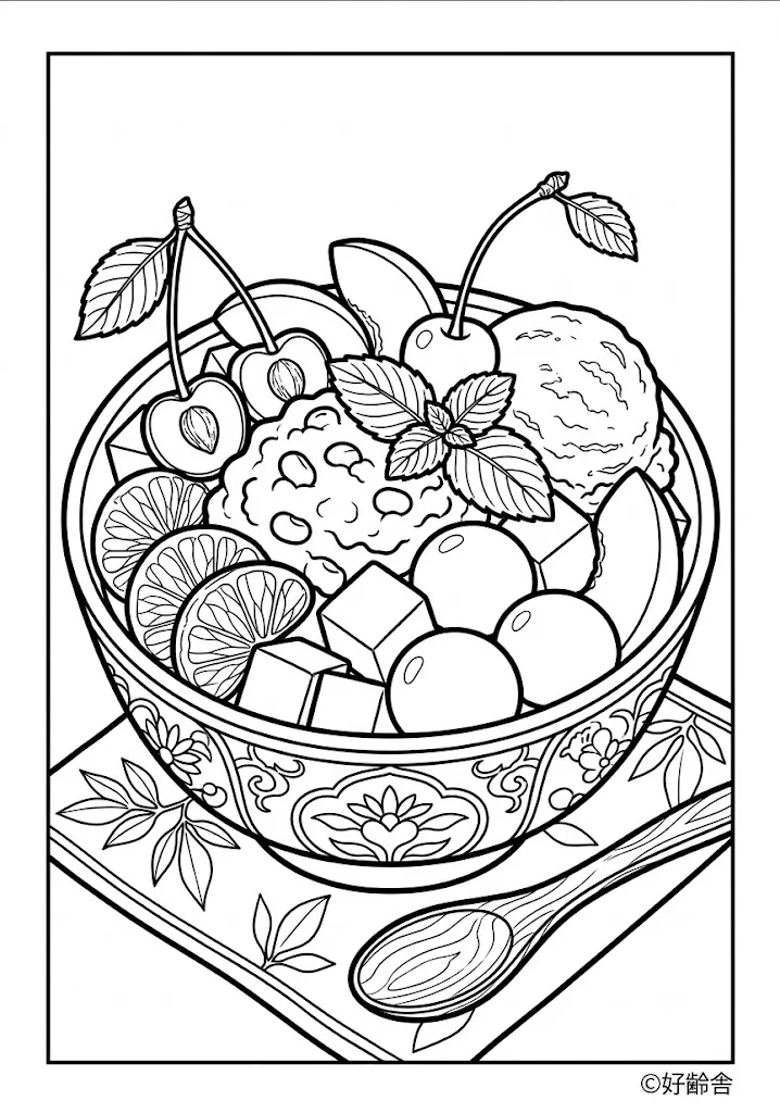 あんみつ ｜ 高齢者向け無料塗り絵