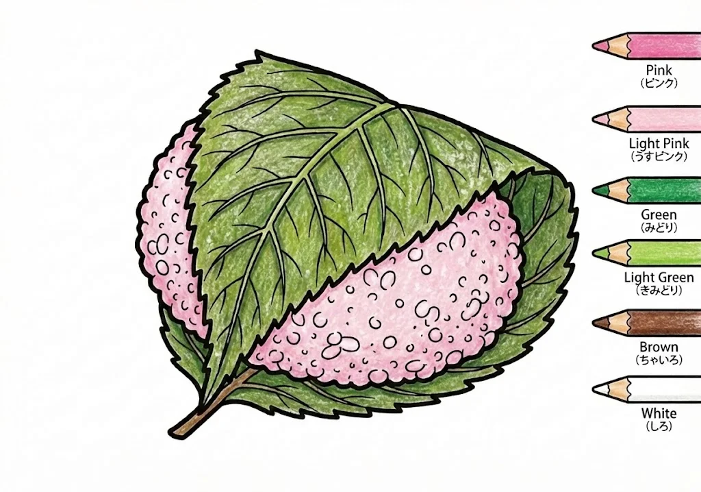 ひな祭りの食べ物（完成見本） (Hinamatsuri Food (Girl's Festival Foods)) ｜ 高齢者（g3b3）向け無料塗り絵｜美味しい食べ物イラスト