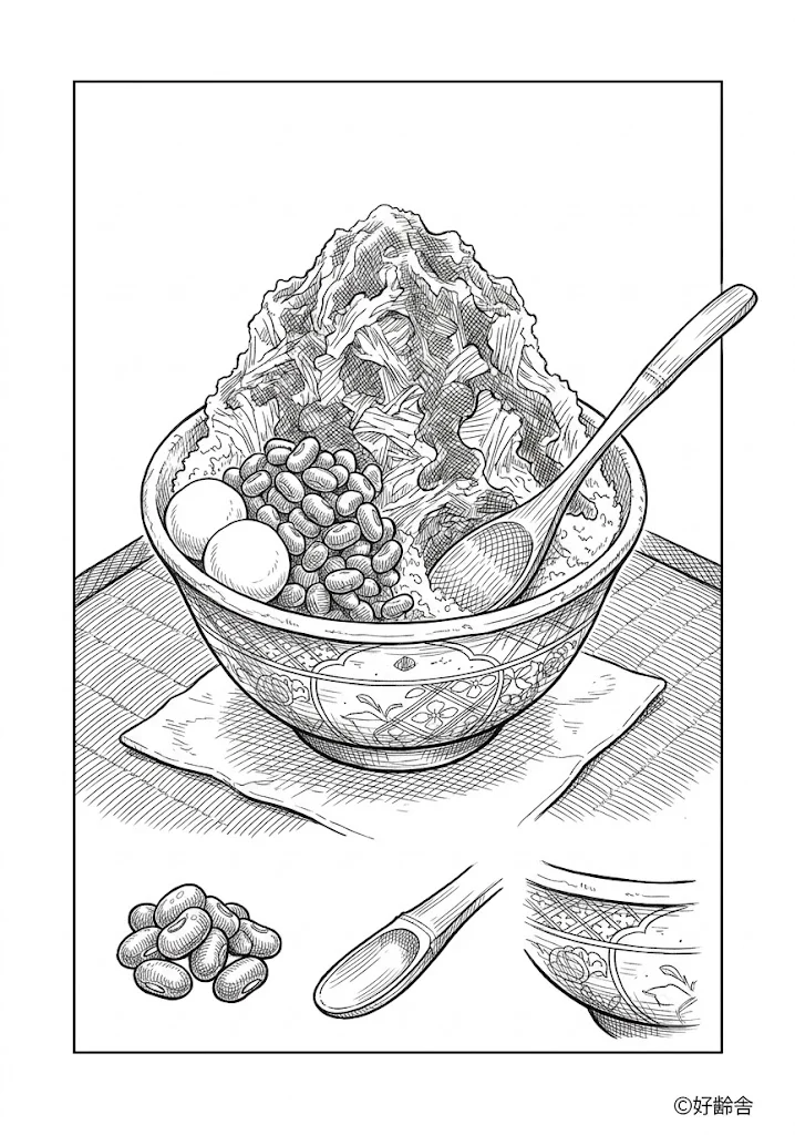 宇治金時 ｜ 高齢者向け無料塗り絵
