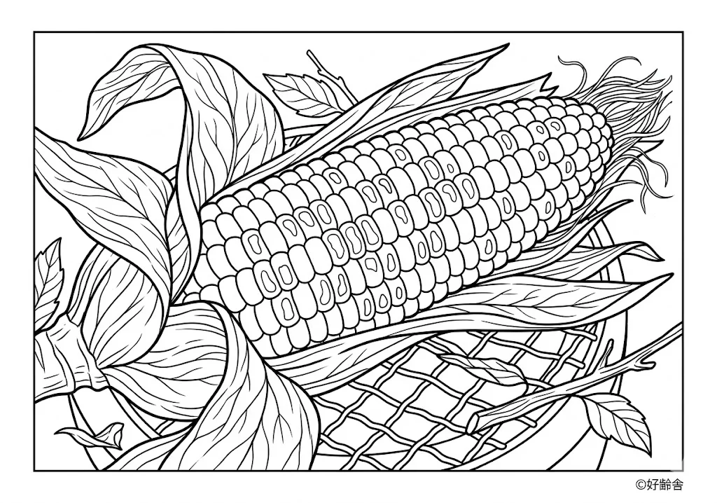 とうもろこし ｜ 高齢者向け無料塗り絵