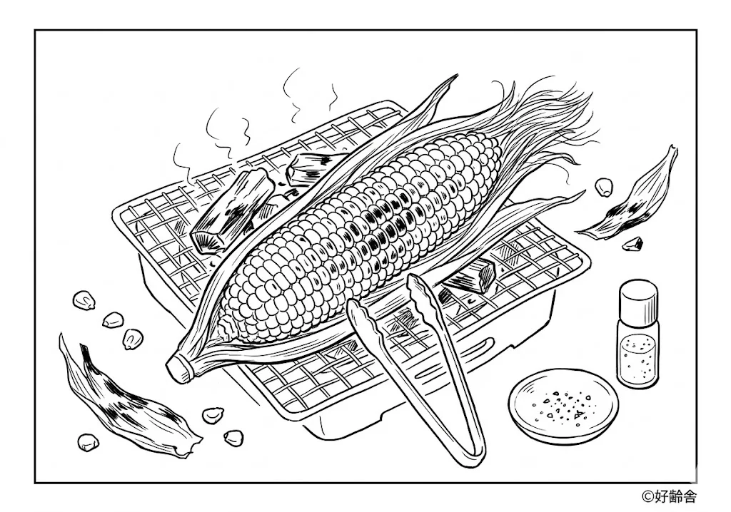 とうもろこし ｜ 高齢者向け無料塗り絵