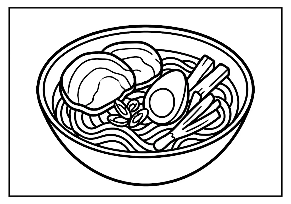 ラーメン ｜ 高齢者向け無料塗り絵