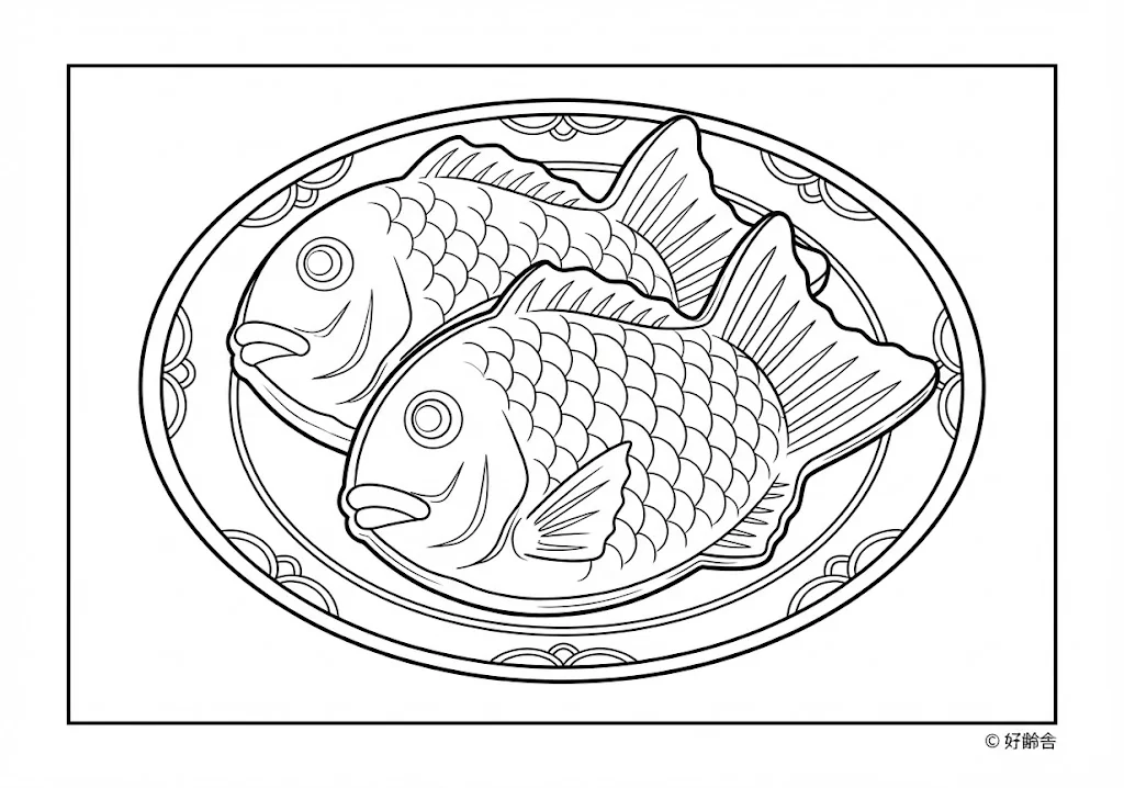 和菓子 (Wagashi (Traditional Japanese Sweets)) ｜ 高齢者（g3b3）向け無料塗り絵｜美味しい食べ物イラスト