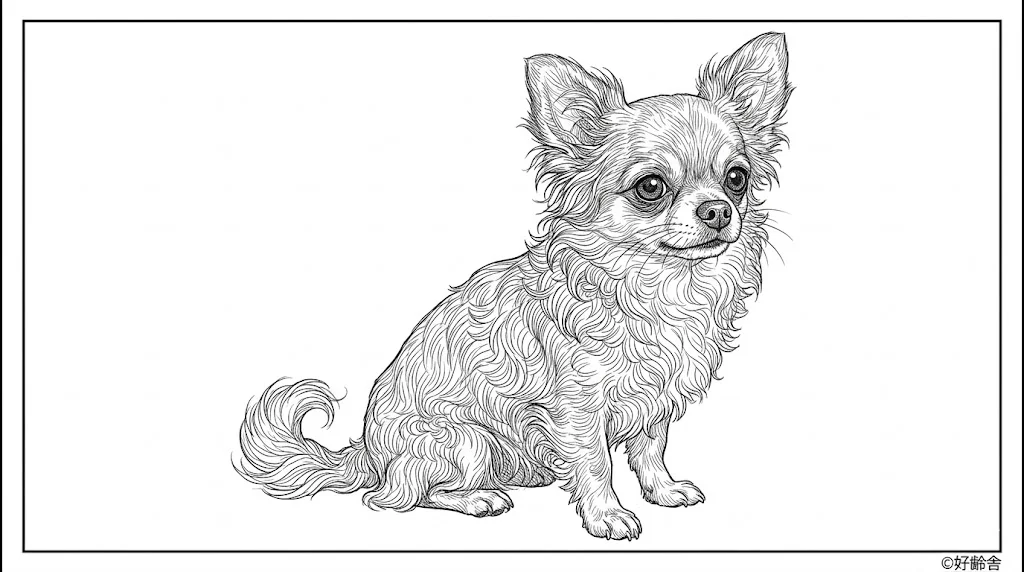 チワワ | 高齢者(g3b3)向け無料塗り絵