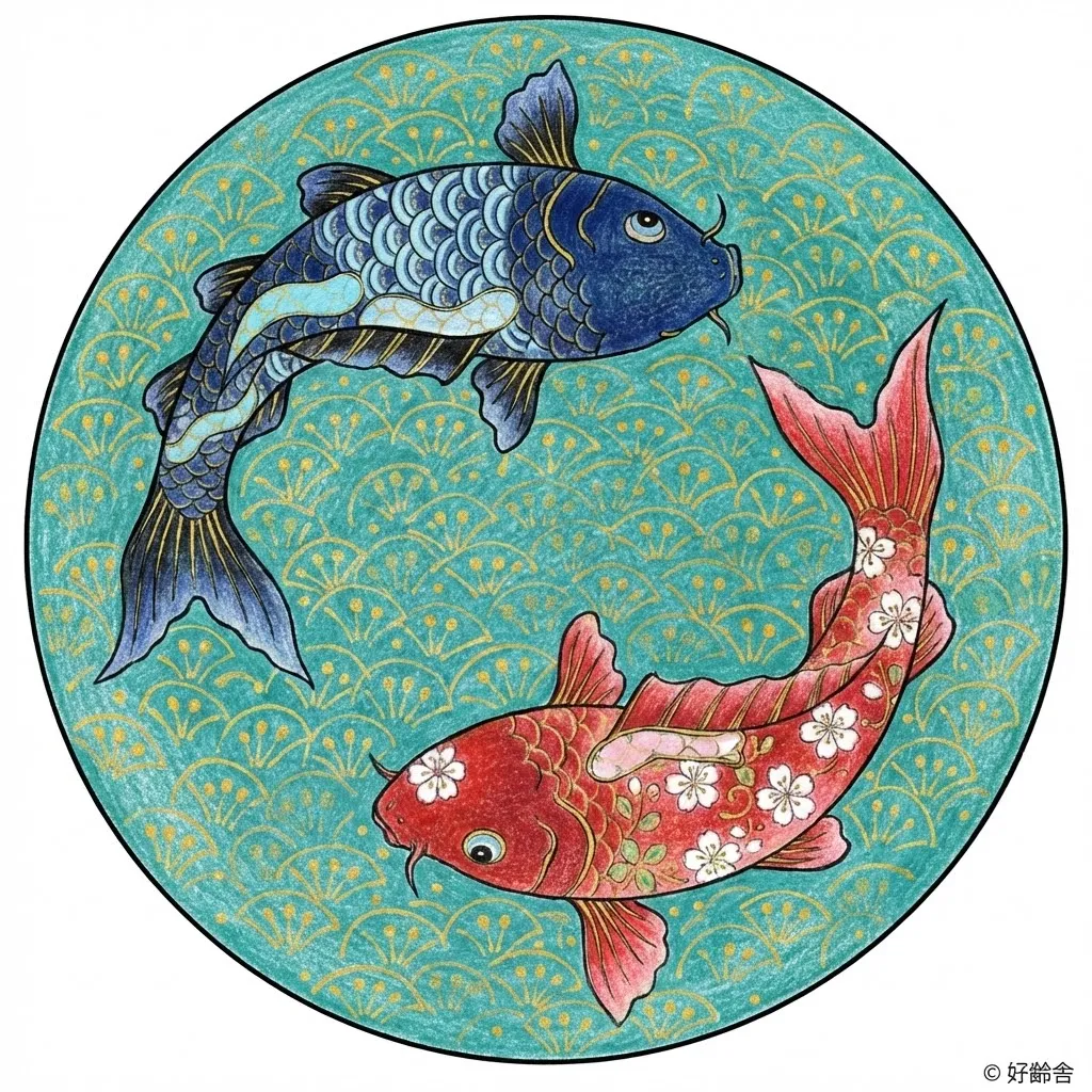 有田焼の塗り絵（彩色見本）