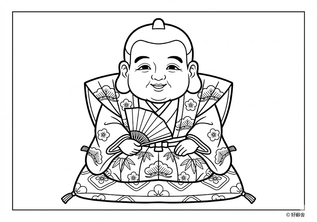 福助の塗り絵（下絵）