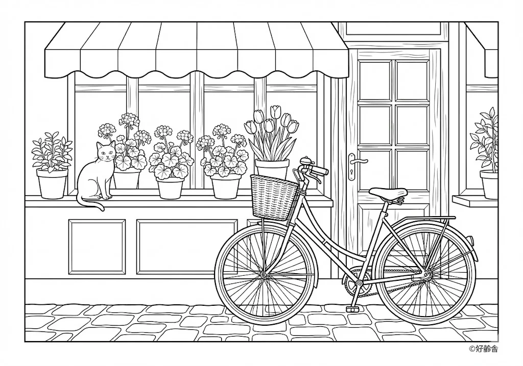 自転車 ｜ 高齢者（g3b3）向け無料塗り絵