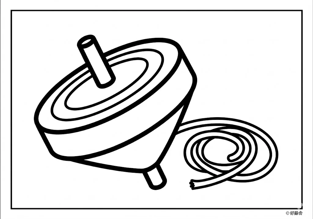 独楽（こま） ｜ 高齢者（g3b3）向け無料塗り絵