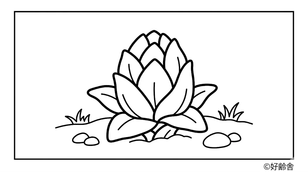 高齢者向け無料塗り絵:ふきのとう(A4印刷用・脳トレ介護レク)