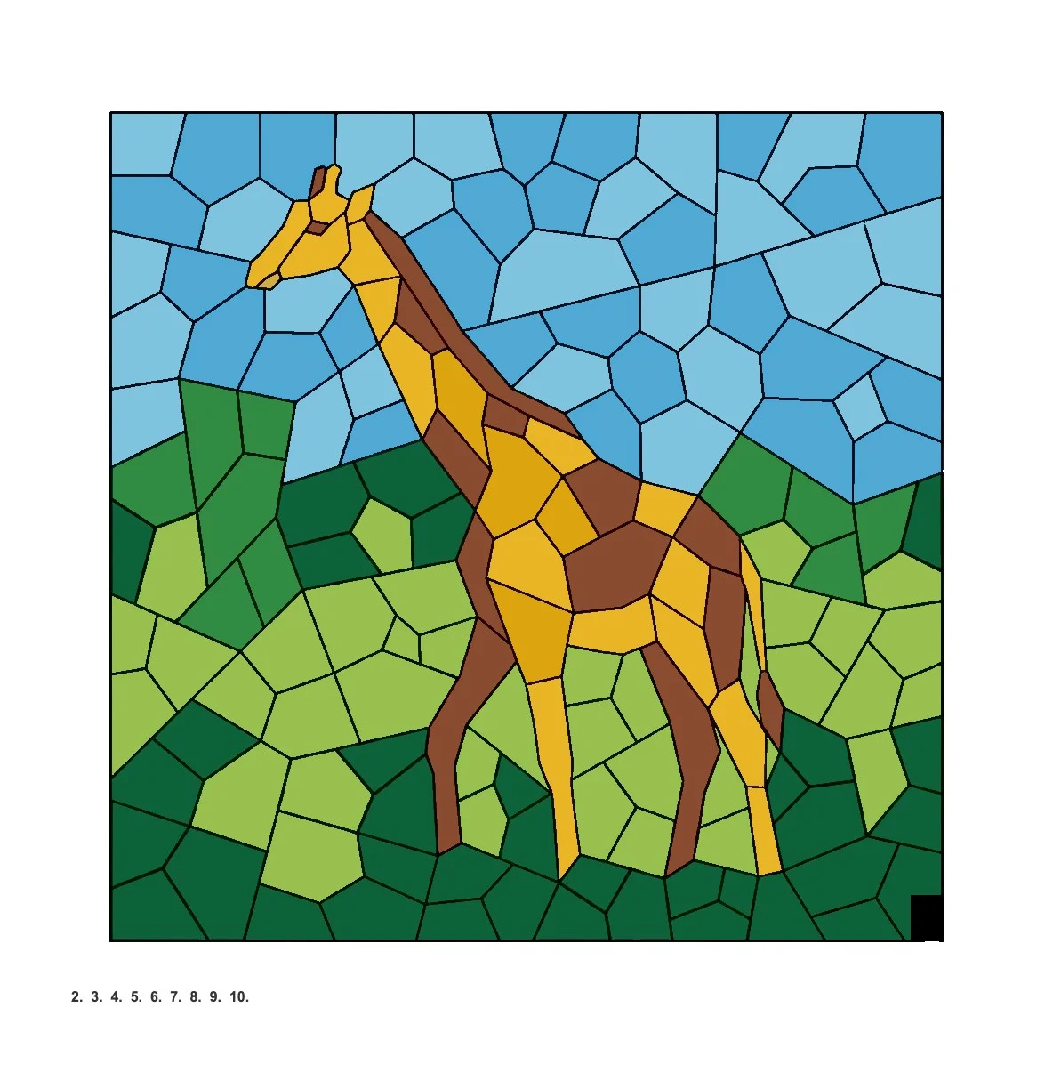 パズル塗り絵の完成見本：キリン