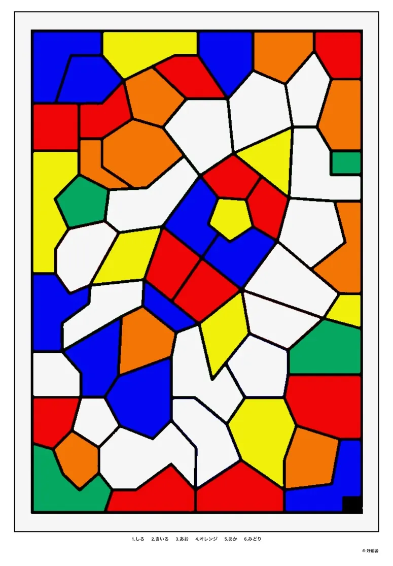 パズル塗り絵の完成見本：ロケット