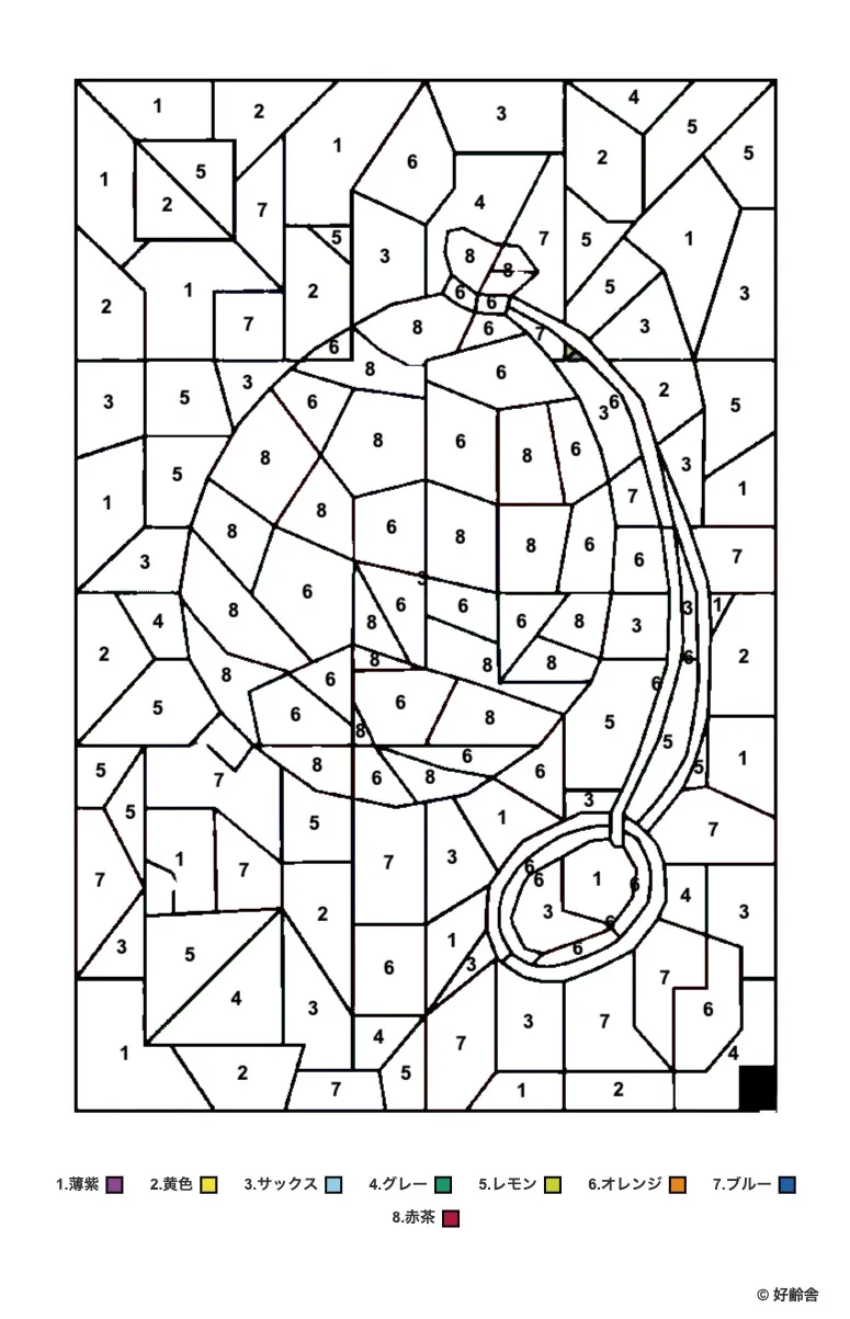 高齢者向け無料塗り絵：水風船（A4印刷用・脳トレ介護レク）
