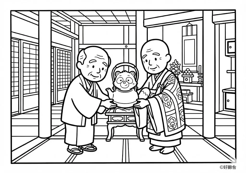 日本の昔話：分福茶釜（その四）