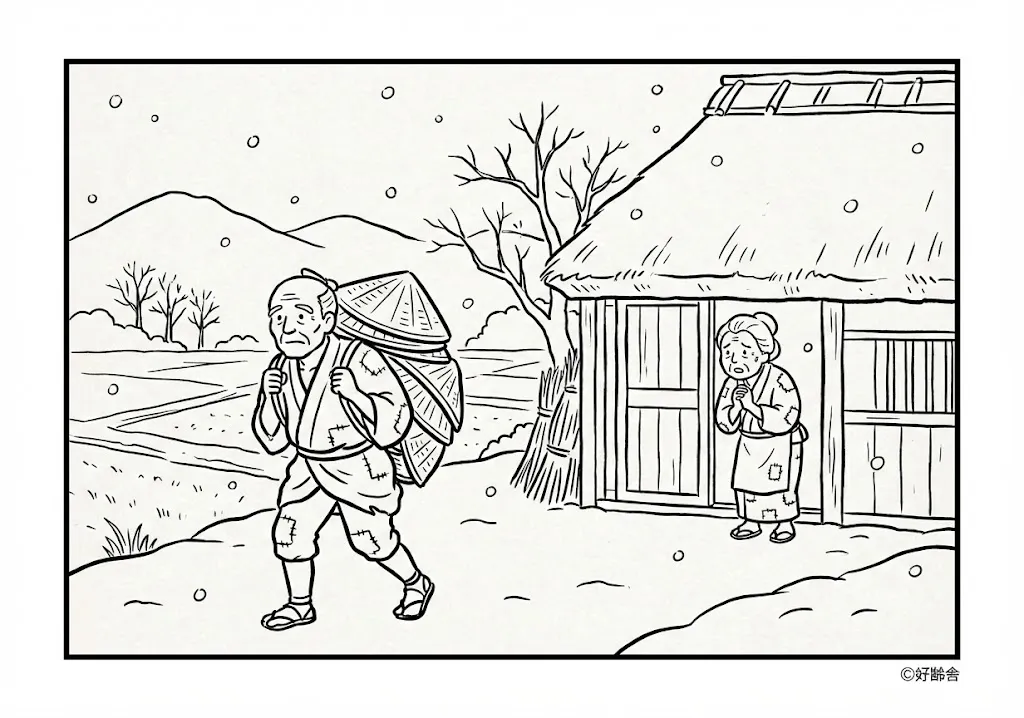 日本の昔話：笠地蔵（その一）