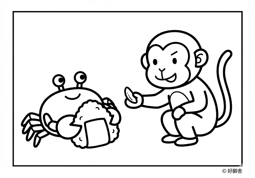 日本の昔話：さるかに合戦（その一）