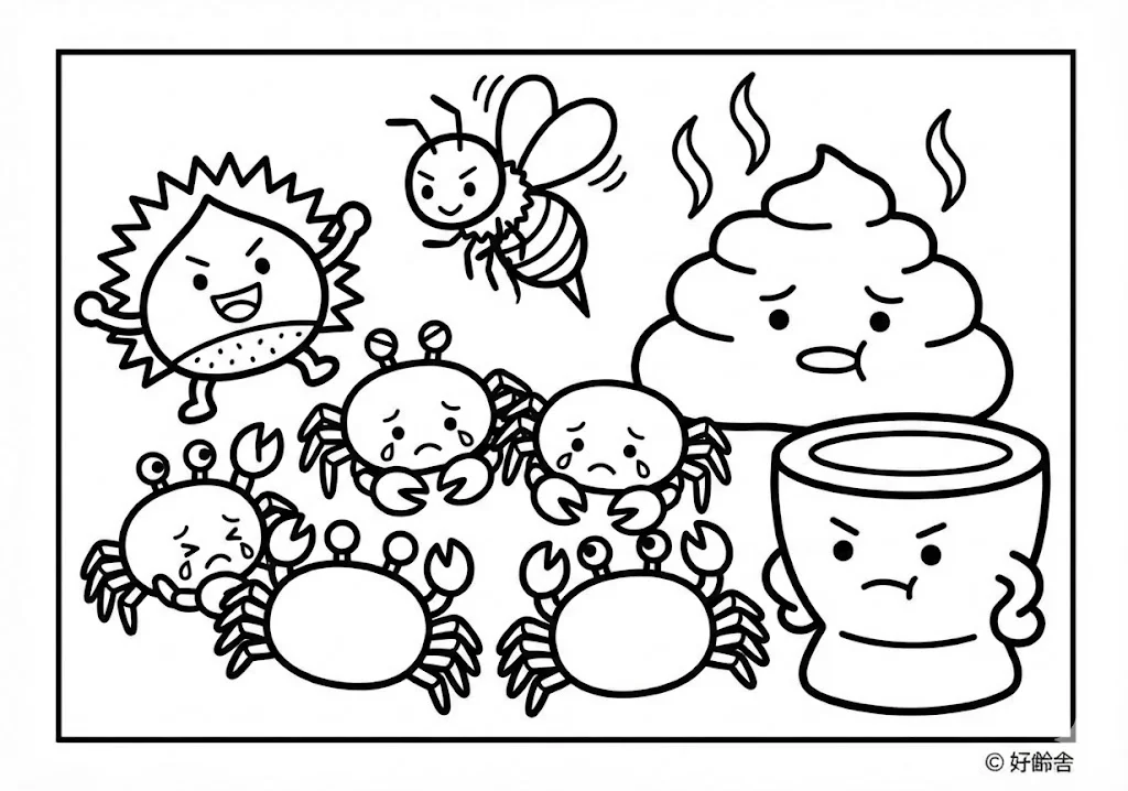 日本の昔話：さるかに合戦（その三）