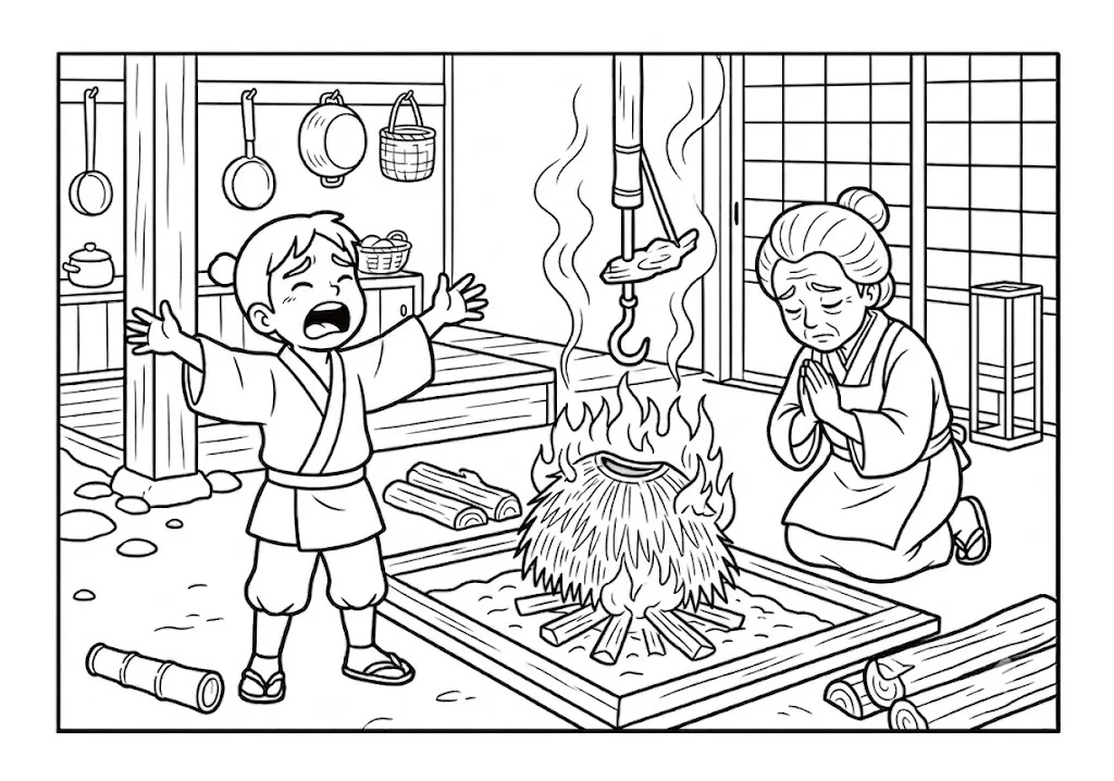 日本の昔話:天狗の隠れ蓑(その四)