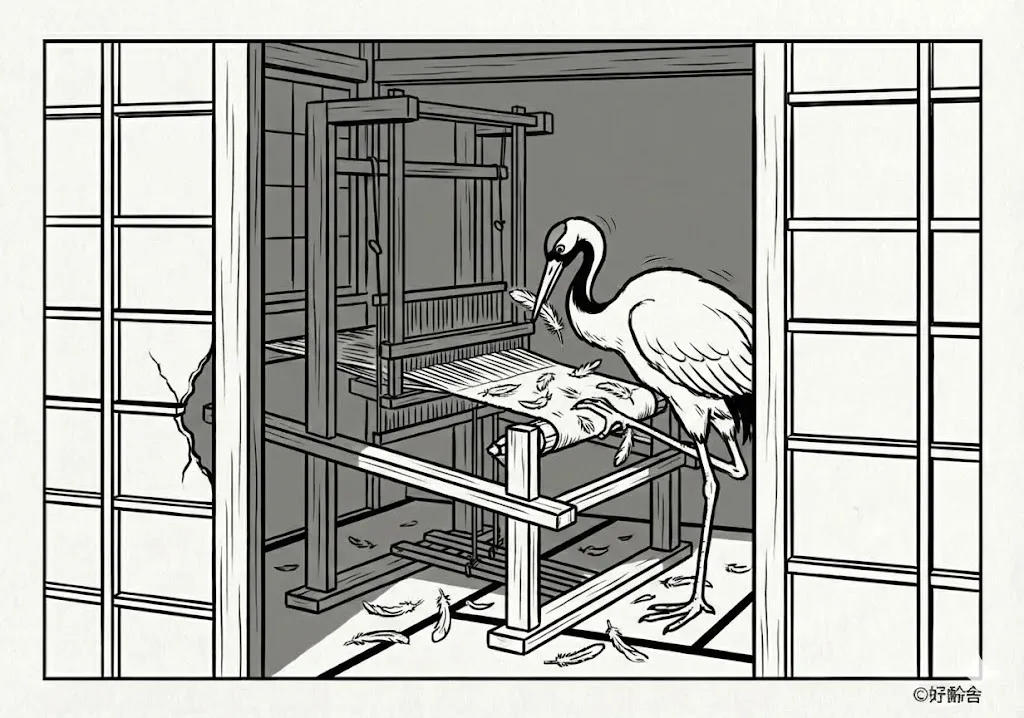 日本の昔話：鶴の恩返し（その三）