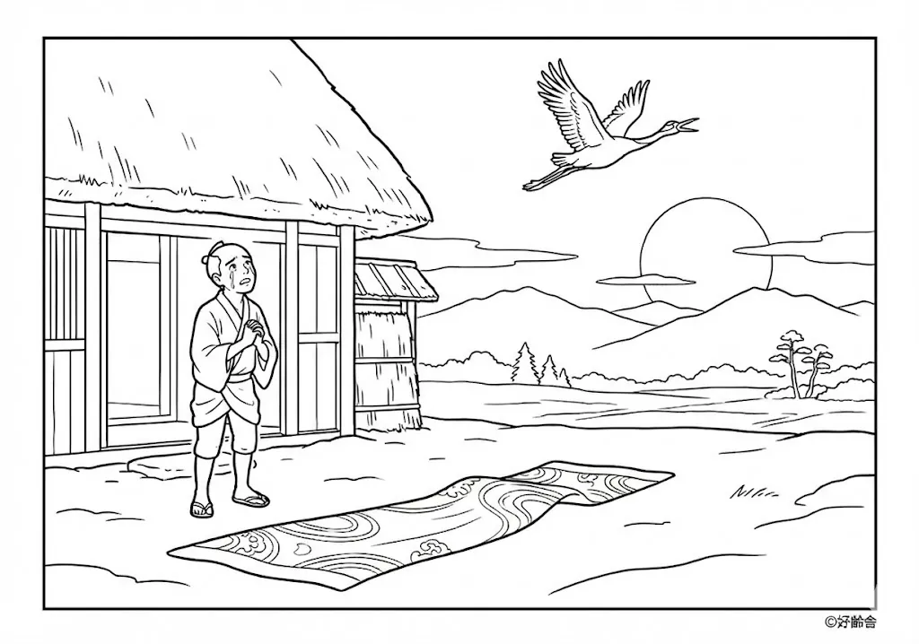 日本の昔話：鶴の恩返し（その四）