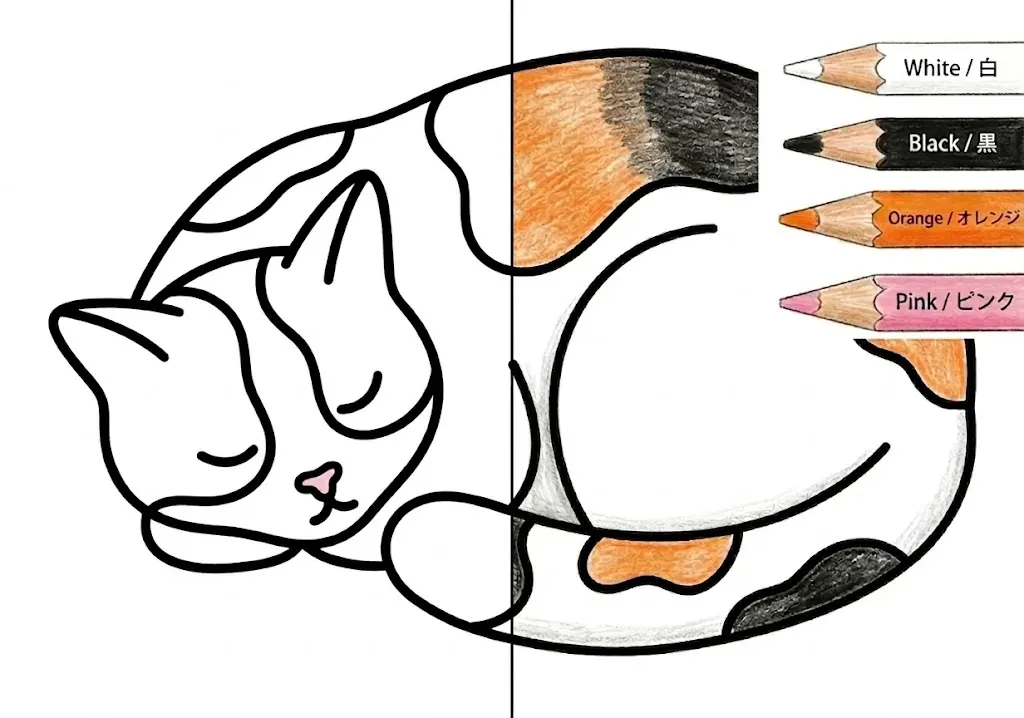 親しみやすい動物たちの塗り絵